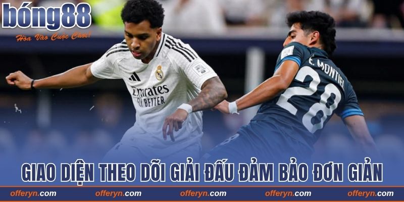 Theo Dõi Bong88 Xem Cúp Liên Lục Địa Chất Lượng Cao 3 Giao diện theo dõi giải đấu đảm bảo đơn giản